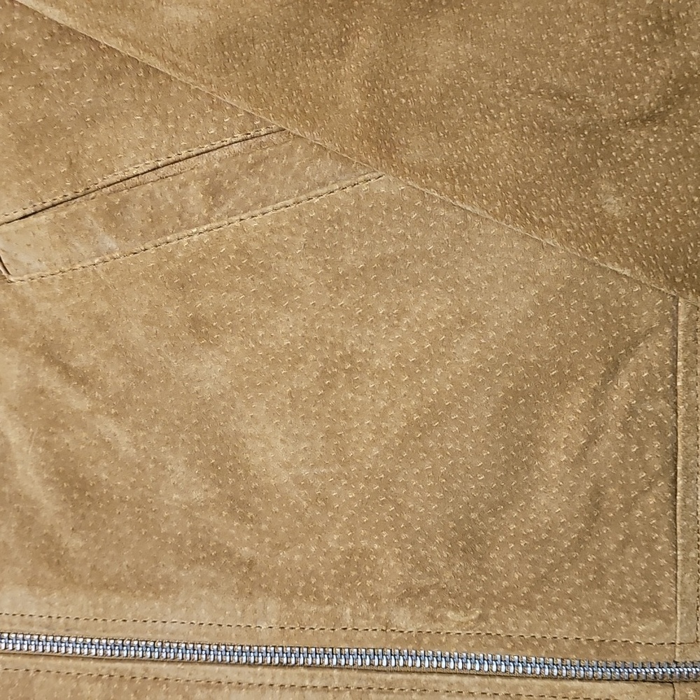 Zara Camel REAL Suede  Jacket Xs New $159 - Picture 4 of 4